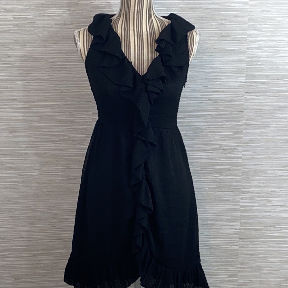 Twenty One S little black ruffle front dress - Picture 6 of 7